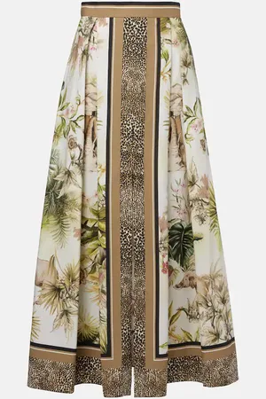Elie saab Gonna lunga in cotone con stampa