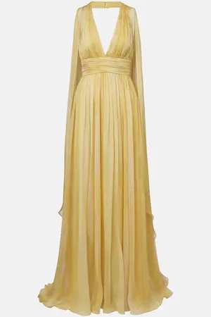 Elie saab Abito lungo in seta con stampa