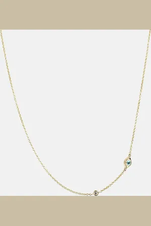 Sydney Evan Collana Mini Evil Eye in giallo 14kt e diamante