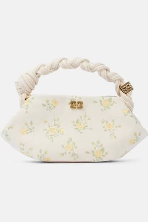 Ganni Borsa Bou Mini in canvas con stampa floreale