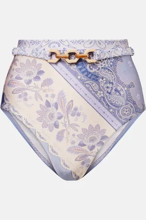 ZIMMERMANN Slip bikini Lucky a vita alta con stampa