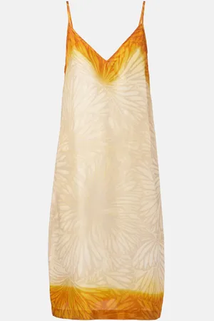 DRIES VAN NOTEN Abito sottoveste in seta con stampa