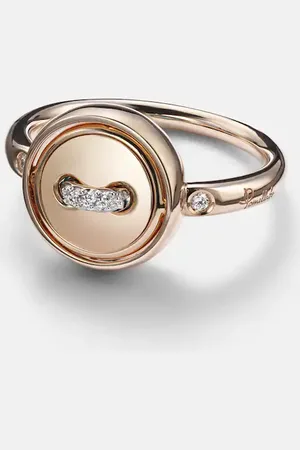 Pomellato Anello Pom Pom Dot in rosa 18kt con turchese e diamanti