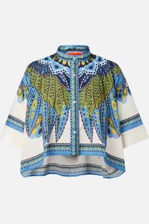 La DoubleJ Camicia cropped in cotone con stampa