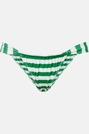 SAME Slip bikini a righe con ruches