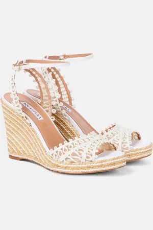 Aquazzura Espadrillas con zeppa Kahlo 105 in rafia