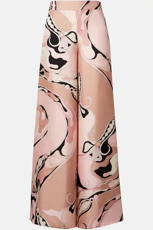 Puccini Pantaloni Orchidee in twill di seta
