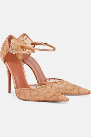 Amina Muaddi Pumps Barbara 105 in pizzo con raso