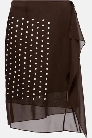 DRIES VAN NOTEN Gonna midi in misto seta a pois