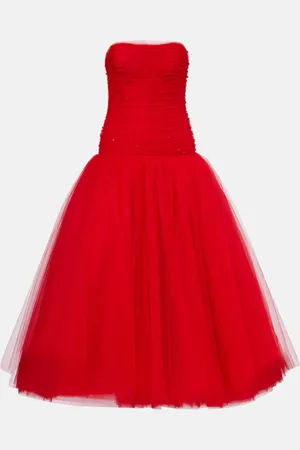 Carolina Herrera Abito lungo in tulle con cristalli