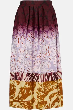 DRIES VAN NOTEN Gonna lunga in cotone con stampa