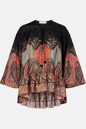 ZIMMERMANN Top Rhiannon in seta con volant