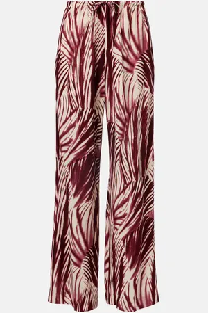 DRIES VAN NOTEN Pantaloni a gamba larga in crêpe