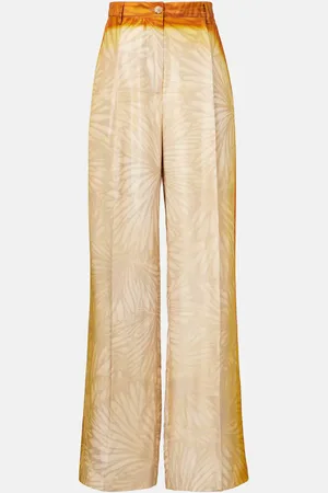 DRIES VAN NOTEN Pantaloni in seta con stampa