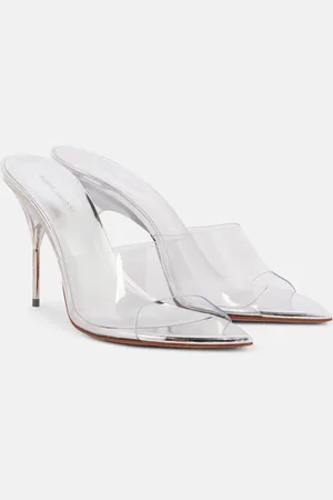 Amina Muaddi Mules Bianca Glass 95 in PVC