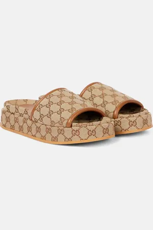 Gucci Sandali in canvas GG con con platform