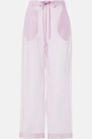 Khaite Pantaloni Trenton in organza di misto seta