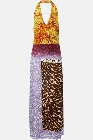 DRIES VAN NOTEN Abito lungo con stampa