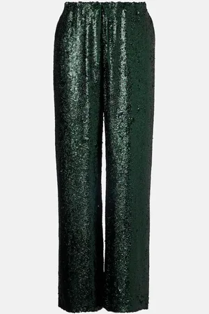 DRIES VAN NOTEN Pantaloni regular con paillettes