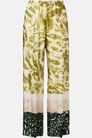 DRIES VAN NOTEN Pantaloni a gamba larga con stampa