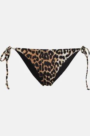 Ganni Slip bikini con stampa leopardata