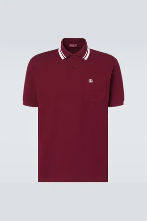 Gucci Polo in piqué di misto cotone Double G