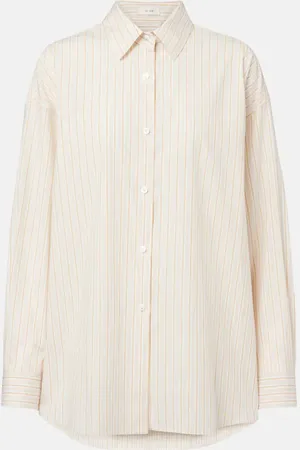 The Row Camicia Caster in popeline di cotone a righe