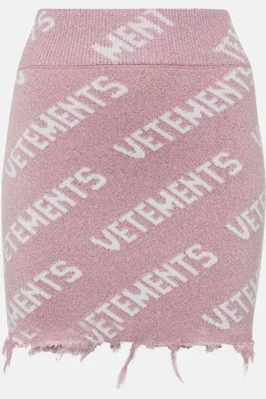 Vetements Minigonna in misto lana con logo