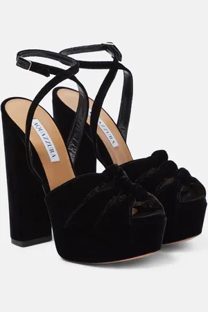 Aquazzura Sandali Mira in velluto con platform