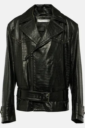 Alessandra Rich Giacca biker in pelle con borchie