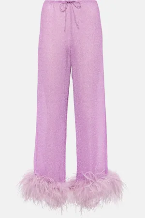 Oseree Oséree Pantaloni Lumière Plumage con piume