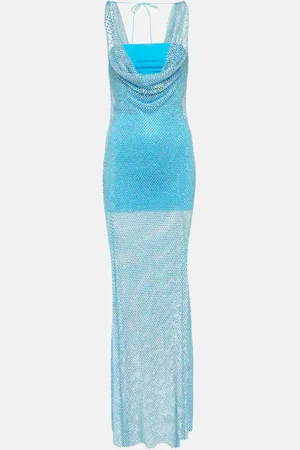 GIUSEPPE DI MORABITO Abito lungo in mesh con cristalli