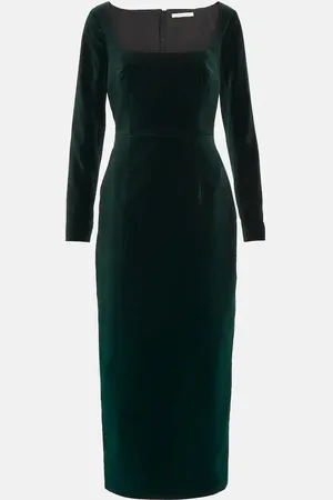 EMILIA WICKSTEAD Abito midi Nyla in velluto di cotone
