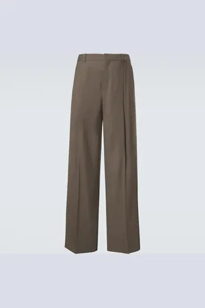 Saint Laurent Pantaloni a gamba larga in lana