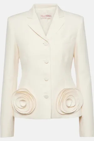 VALENTINO Blazer in Crêpe Couture con applicazione