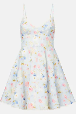 ZIMMERMANN Abito corto Lucky in lino con stampa floreale