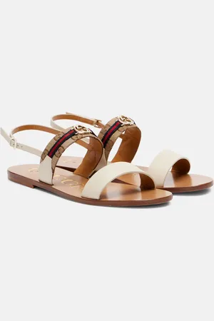 Gucci Sandali Interlocking G in canvas e pelle