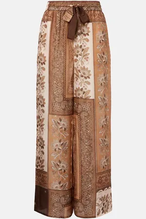ZIMMERMANN Pantaloni regular Lucky in seta con stampa