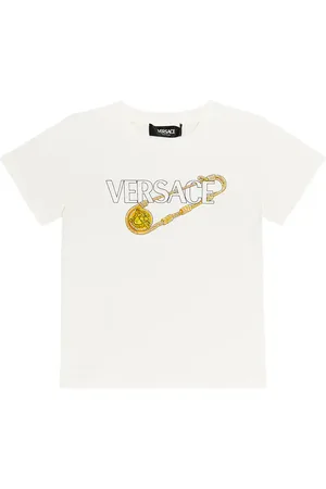 VERSACE T-shirt Safety Pin in jersey di cotone