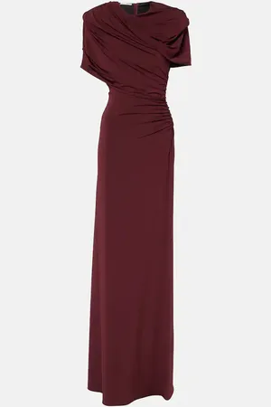 Stella McCartney Abito lungo in raso con ruches