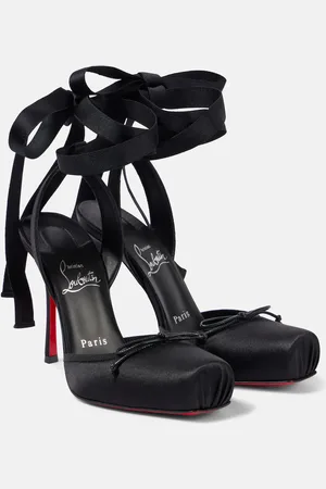 Christian Louboutin Pumps Cassia Lace Up 100 in raso di crêpe