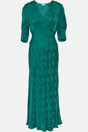 RIXO London Abito midi Zadie in crêpe jacquard