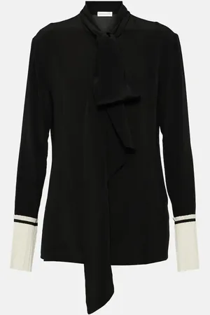 Victoria Beckham Blusa in crêpe di seta con papillon