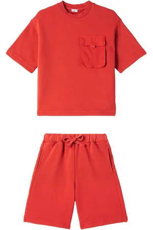 Il gufo T-shirt e shorts in pile di cotone