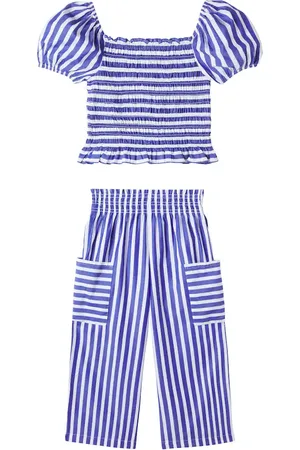 Ralph Lauren Top e pantaloni in cotone a righe
