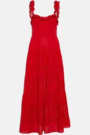 RIXO London Abito midi Evander in cotone
