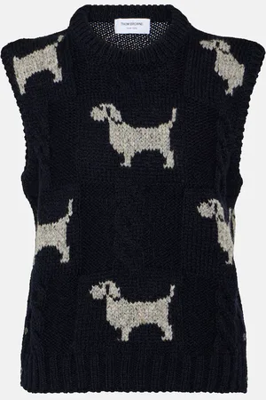 Thom Browne Gilet Hector in mohair e lana