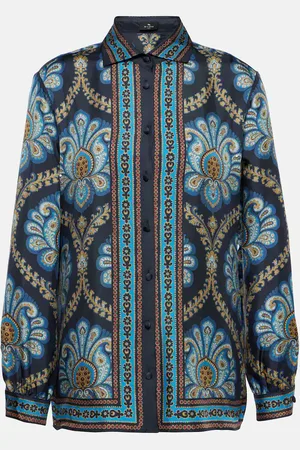 Etro Camicia in twill di seta con stampa
