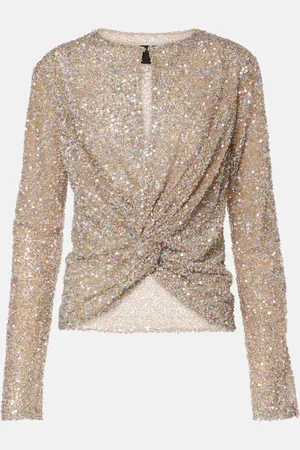 Costarellos Top Noa con cut-out e paillettes