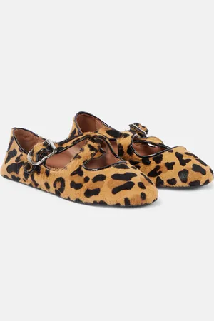 Alaïa Alaïa Ballerine in cavallino con stampa leopardata